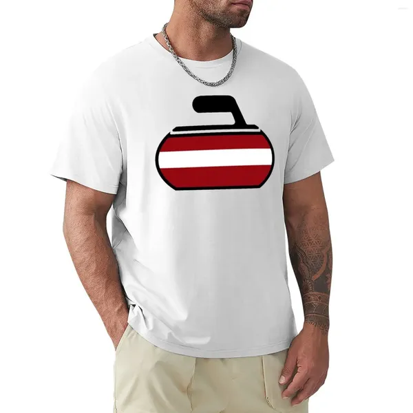 Polos pour hommes T-shirt de curling letton Vêtements d'été T-shirt Homme Garçons Chemises blanches Mignon surdimensionné Hommes