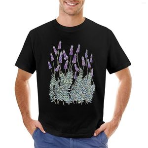 Polos pour hommes Lavande Illustration T-shirt Chemisier T-shirts à manches courtes Homme T-shirts graphiques Tee Hommes