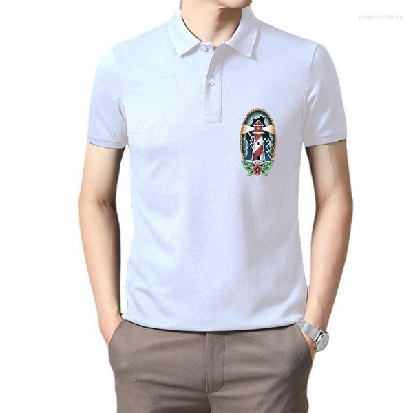 Polos Homme Phare Tshirt Beacon Roses Tattoo Sailor Sail Skipper Never Sink Leuchtturm