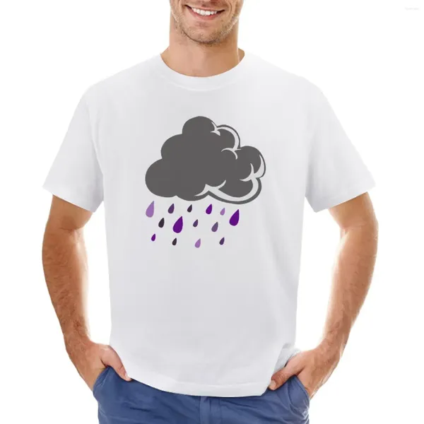Polos para hombre, camiseta púrpura literal con nube de lluvia, camisetas negras de secado rápido, camisetas gráficas divertidas para hombre