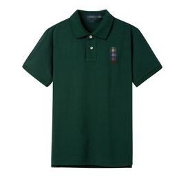 Polos pour hommes Little Bear Luxe Polo à manches courtes Bouton Col en V T-shirt Lettre Broderie Homme Confortable Slim Fit Top Vêtements d'été