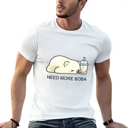 Les polos masculins Little Polar Bear ont besoin de plus de boba!T-shirt Tops mignons plus chemise d'entraînement pour hommes