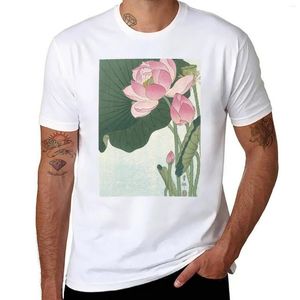 Fleur de lotus de polos masculin - T-shirt en bloc japonais T-shirt à manches courtes coton surdimensionné