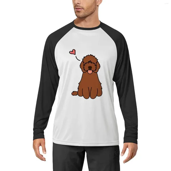 Polos para hombre Love Kawaii Red Ruby Cockapoo Cavapoo Cavoodle Dog Camiseta de manga larga ropa Vintage camisetas negras ropa para hombre