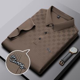 Polos de los hombres Diseñador de lujo Bordado Polos Moda Verano Hombres Ropa Solapa Negocios Casual Manga corta Botón abajo Camisetas 230712