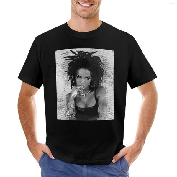 Polos pour hommes Magical Vibes Lauryn Hill - noir et blanc - Peinture numérique par Iona Art T-Shirt Tees Hommes Graphic T Shirts