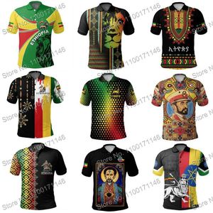 Hommes Polos Maillot Équipe ETHIOPIE National Chemises Décontractées Hommes Mode À Manches Courtes Jersey Vêtements Vêtements D'affaires