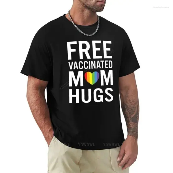Polos pour hommes homme été pour garçons gratuit vacciné maman câlins Gay Pride noir t-shirts t-shirt hommes plaine hommes coton t-shirt