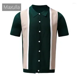 Polos Menos Maxulla Summer Summer Knit Short Short Sheeve Outdoor Casual Cardigan T-shirt Fashion Top Top Clothing