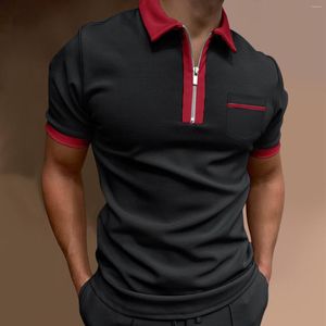 Herenpolo's Hoogwaardig zomerpoloshirt met korte mouwen voor heren Geborduurd gestreept zakelijk casual