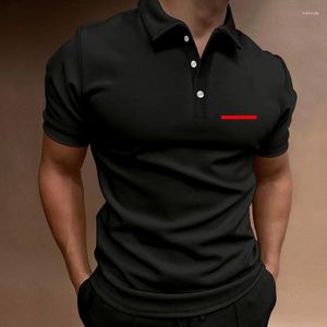 Hommes Polos hommes revers Polo chemise 2023 marque à manches courtes décontracté affaires mode sport T-Shirt pour hommes tissu vêtements de sport t-shirt haut