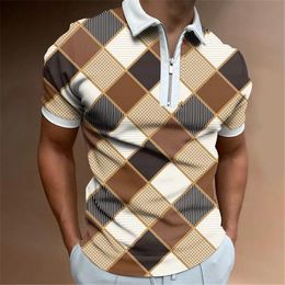 Herenpolo's heren shirt 2022 mannen argyle printen shirts merk korte mouwen zomerse teten man kleding Europese maat s-4xlmen's mannen