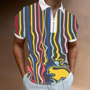 Polos pour hommes Chemises pour hommes 2022 Été 3D Imprimé Casual Quotidien Manches courtes Mode Revers Zip StreetwearMen'sMen'sMen's