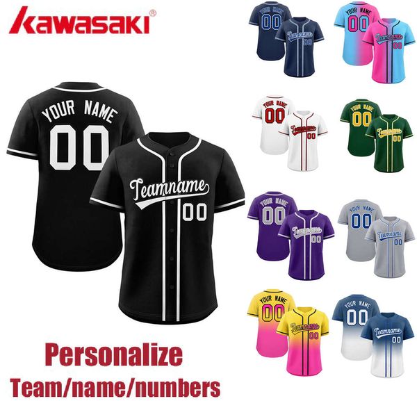 Polos Menos Men de baseball Jersey Jersey Baseball Custom Team Shirt Person Personne Numéro Numéro Stripe Stripe Hip Hop Sportswear Baseball T-shirt