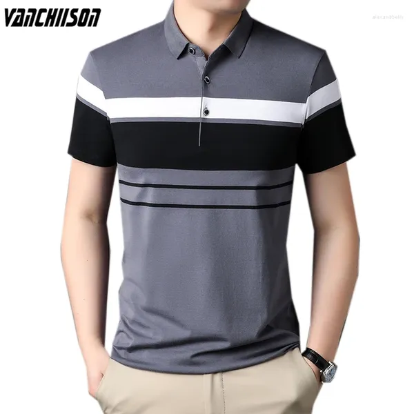 Polos para hombres Men Patchwork polo camisa tops manga corta para algodón de verano casual 3 colores verde gris negro ropa masculina 00638