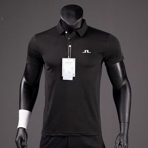 Heren Polos Men Polo-shirts Zomer Sneldrogende sportjerseys Polo shirt Women J Lindeberg Golf Ademend Rapel Reflective Stripe Tee 230816