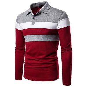 Hommes Polos Hommes Casual Printemps Été Polo À Manches Longues Hommes Zipper T-Shirt Géométrique Épissage Imprimé Vêtements Top 230712