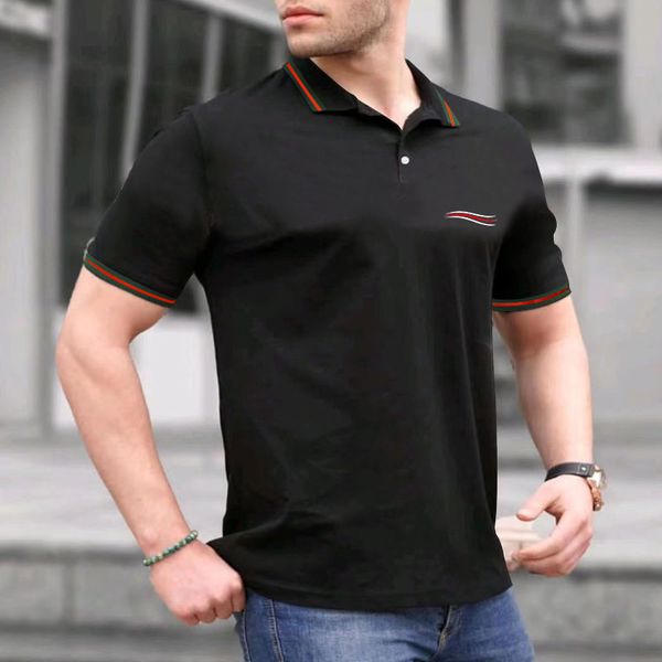 Polos pour hommes T-shirts pour hommes Summer French Paris designer T-shirt pour hommes Vague col montant printemps tendance vêtements pour hommes à manches courtes