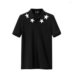 Herren Polos Männer Hemd Stern Stickerei Homme Muster Camisa Masculina Ankunft Shirts Männlich