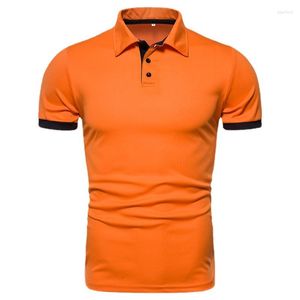 Herren-Poloshirts, kurzärmlig, mit Knöpfen, schwarz gestreift, Poloshirt in Übergröße, für Jungen, Sommer, formelle Bürokleidung, orangefarbene Hemden, Baseballuniform, 3XL