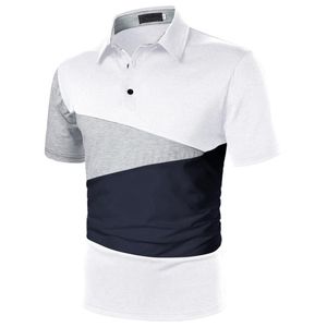 Polos pour hommes Hommes Printemps Été Mode Sports Top Shirt Coton Patchwork Bouton Revers Ensembles d'entraînement Mens Athletic Manches courtes TopsMen's