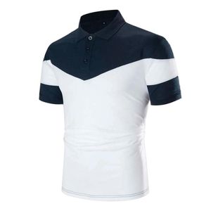 Polo's voor heren Men Spring zomer mode sport top shirt katoenen knop patchwork raap werk shirts grote nek tee shirtmen's