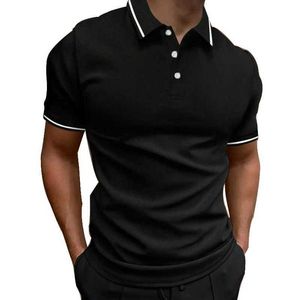 Heren PoloS Men Summer Short Slve Pure Color Polo Shirt Men Casual Comfortabele revers Polo shirt tops.Y240510IZK1