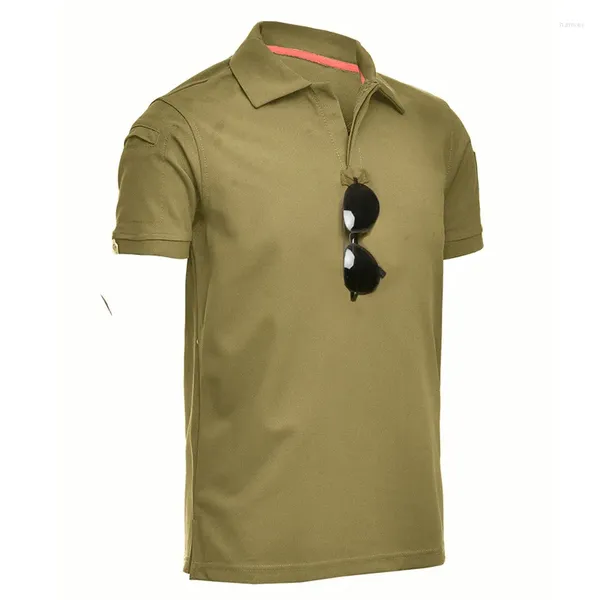 Polos pour hommes T-shirt tactique Polo Polo Summer Summer à manches courtes Tops Sweat-shirt extérieur T-shirts Shirts Vêtements solides