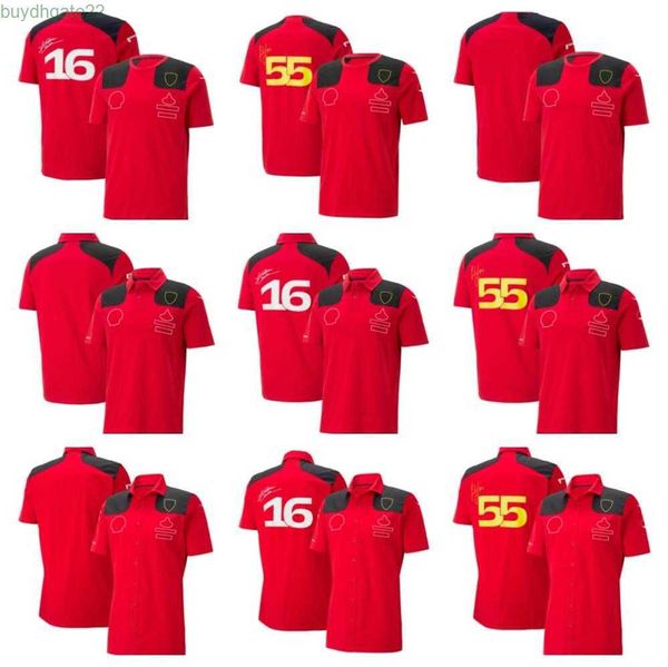 Polos pour hommes Hommes et femmes F1 Team T-shirt Polo Costume Quatre Saisons Formule 1 Costume de course rouge officiel Personnalisable Y7DD