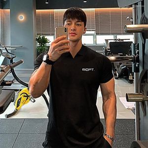 Polos pour hommes vêtements de sport décontractés pour hommes mode Polo à manches courtes Fitness t-shirt confortable tendance course col en v t-shirts