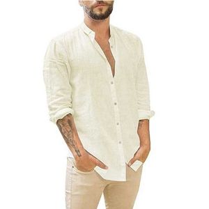 Polos masculins Mentes New Line Cardigan confortable Cold debout à manches longues et chemise à manches longues solides