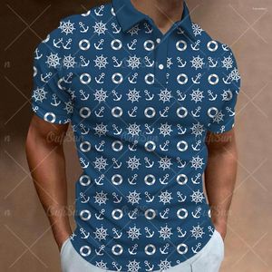 Polos pour hommes Polo pour hommes T petit modèle de mode à motifs décontracté à manches courtes en maille Blouse été surdimensionné vêtements