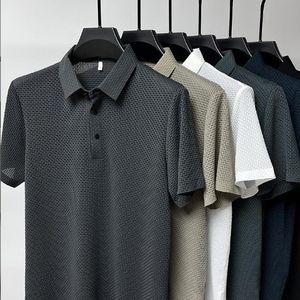 Heren Polos Mens Polos Summer Brand Polo Shirt Hoge kwaliteit Heren Heren Korte mouw Adembuis Zakelijk Zwetende zweet-absorberend polo-shirt voor mannen 230817