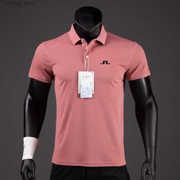 Polos pour hommes Polos Shirts d'été Men Polo décontracté, manches courtes Summer Souffante Dry J Lindeberg Wear Sports T-shirt 230620 L49