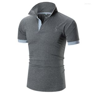Polos pour hommes Chemise décontractée à manches courtes pour hommes T-shirt de base mince T-shirt de couleur unie