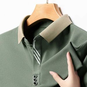 PoloS -herenhoens Mens vaste kleur Casual mode Korte mouwen Polo shirt Zomer Comfortabel top Q240509
