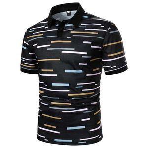 Men's Polos Men-shirt Hommes Slve T-shirt Color Bloc Stripe T-shirt imprimé nouveau charme mature Polo Fashion Men de mode Men de revers Y240510EYCM