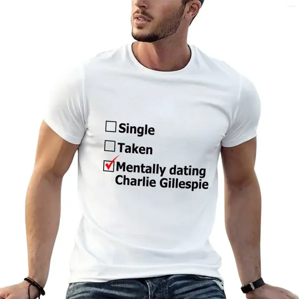 Polos masculinos salen mentalmente con charlie gillespie camiseta fans deportiva blanks en blanco camisetas para hombres