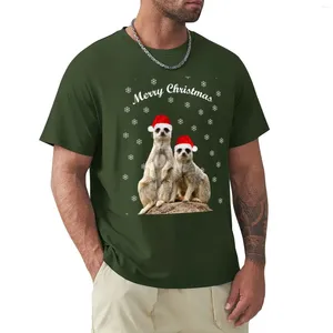 Heren Polos Merry Christmas Meerkats 5 t-shirt Plain Oversizations for a Boy White t Shirts Men