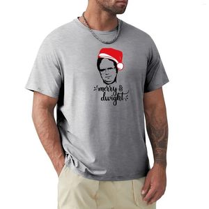 Heren Polos Merry Dwight The Office Christmas Schrute Santa Hat T-Shirt Graphics T-shirt voor mannen
