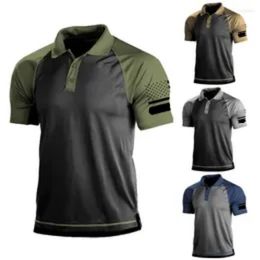 Polos pour hommes T-shirt tactique militaire hommes Polo chemise à manches courtes de l'armée américaine vêtements hauts T-shirts d'été en plein air T-shirts