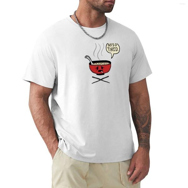Polos pour hommes Miso Fatigué - Un t-shirt de soupe épuisé Vêtements hippie T-shirts de fan de sport T-shirts ajustés pour hommes