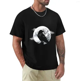 Herenpolo's Moon Crow Shirt T-shirt Tops Zwaargewicht T-shirts Esthetische kledingontwerper Mannen