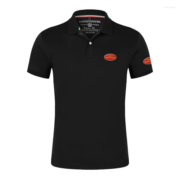 Polos para hombres Moto Guzzi Marca Polo Camisa para hombre Impresión casual Algodón Manga corta Alta cantidad Moda Hombre Verano Tops Simplicidad