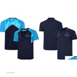Polos pour hommes Vêtements de moto F1 Team Training Jersey Racing Driver T-shirt bleu Forma 1 Fan Shirt Summer Extreme Sports Lover Respirant Personnalisable H1IA