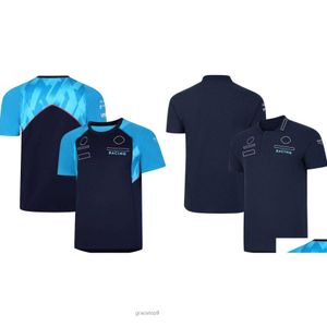 Herenpolo's Motorkleding F1 Teamtraining Jersey Racing Driver Blauw T-shirt Forma 1 Fanshirt Zomer Extreme sporten Liefhebber Ademend Aanpasbaar 0r0u