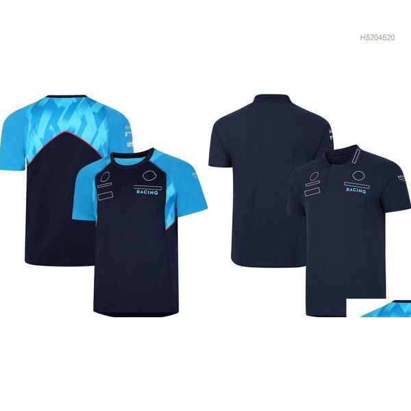 Polos pour hommes Vêtements de moto F1 Team Training Jersey Racing Driver T-shirt bleu Forma 1 Fan Shirt Summer Extreme Sports Lover Respirant Personnalisable W70K