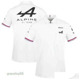 Heren polo's Motorkleding Motorsport Alpine F1 Team Aracing T-shirt Wit Zwart Ademend Teamline Shirt met korte mouwen Auto Fankleding Drop Aanpasbaar W1pt