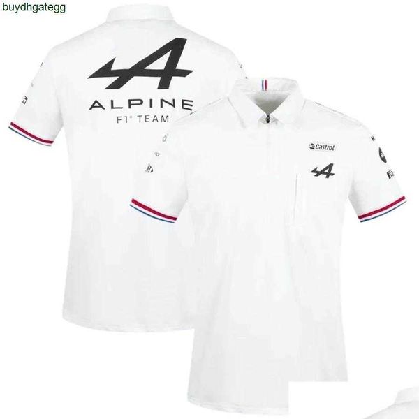 Polos pour hommes Vêtements de moto Motorsport Alpine F1 Team Araceing Tshirt Blanc Noir Teamline respirant Chemise à manches courtes Vêtements de fan de voiture Drop Personnalisable Fbdf