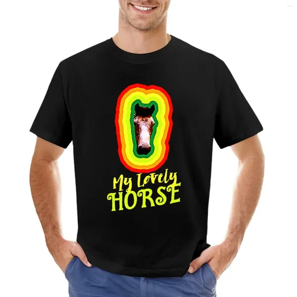 Polos pour hommes Mon beau cheval T-shirt Mignon Tops Blouse Été Court Hommes Coton T-shirts